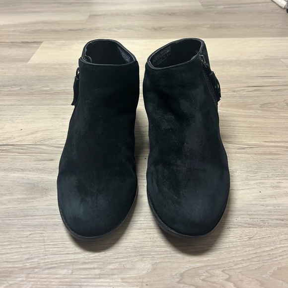 Vionic Ankle Boots Joy Serena Black Suede Womens Sz 11 Comfort Classic Tassels - Picture 4 of 13